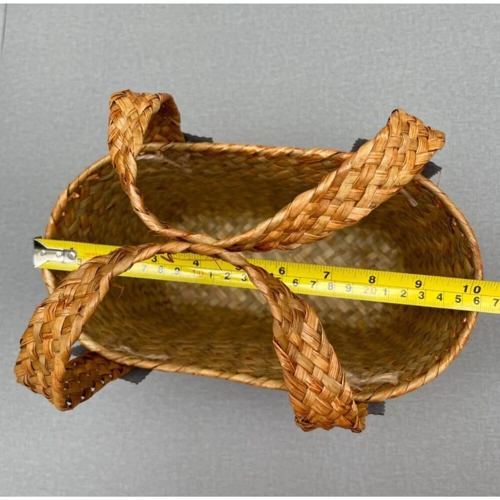 Handcraft Natural Rattan Hand Bag Multi-Functional Storage Wicker Basket,SMALL